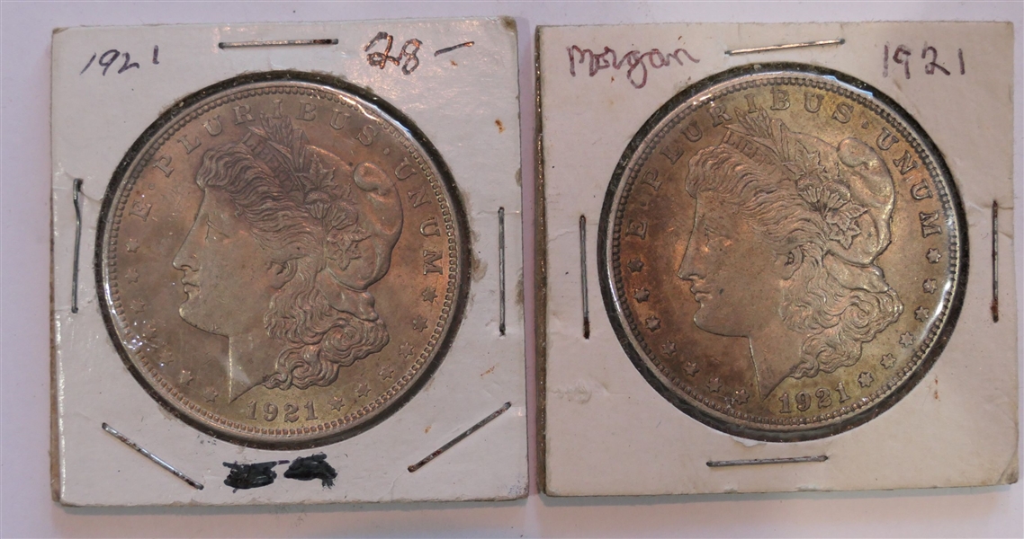 2 - 1921 Morgan Silver Dollars 