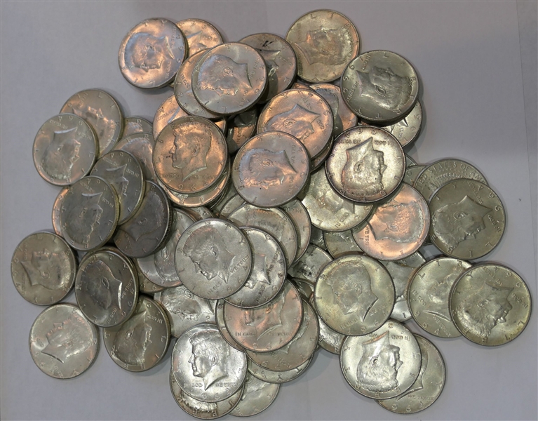 Lot of 80 90% Silver Kennedy Half Dollars