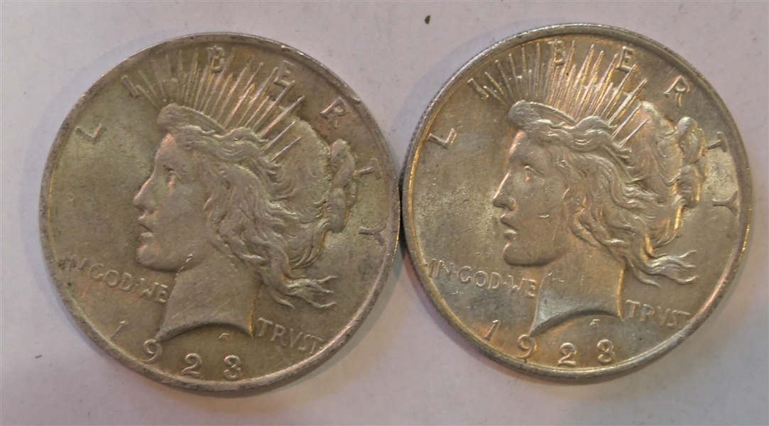1923 Peace Silver Dollar and 1923 Peace Silver Dollar
