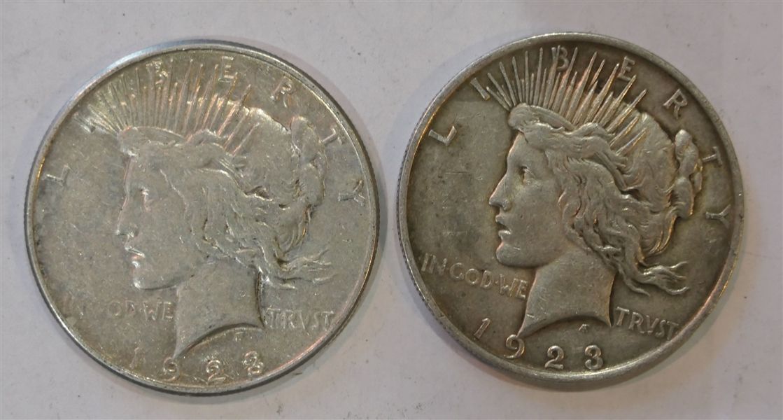 1923 Peace Silver Dollar and 1923 S Peace Silver Dollar 