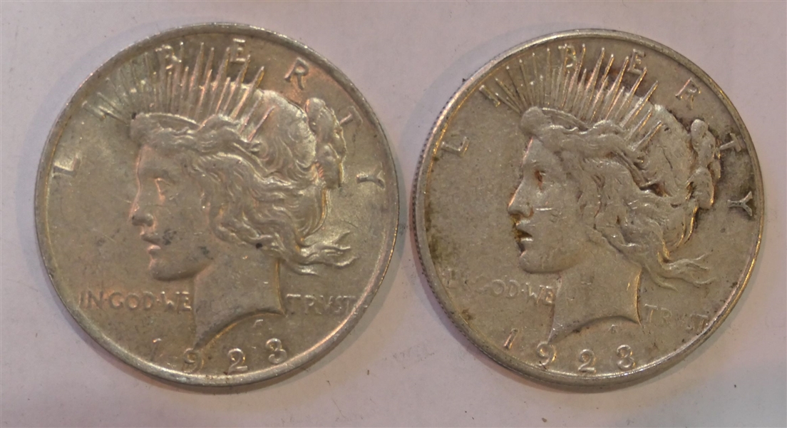 1923 S Peace Silver Dollar and 1923 Peace Silver Dollar 