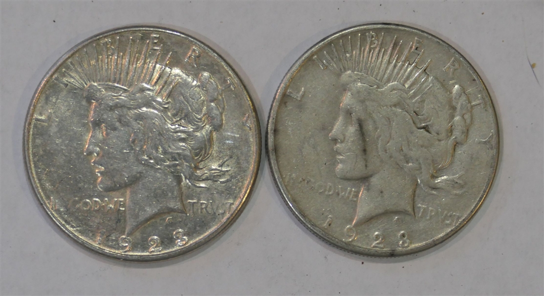 1923 S Peace Silver Dollar and 1923 S Peace Silver Dollar 