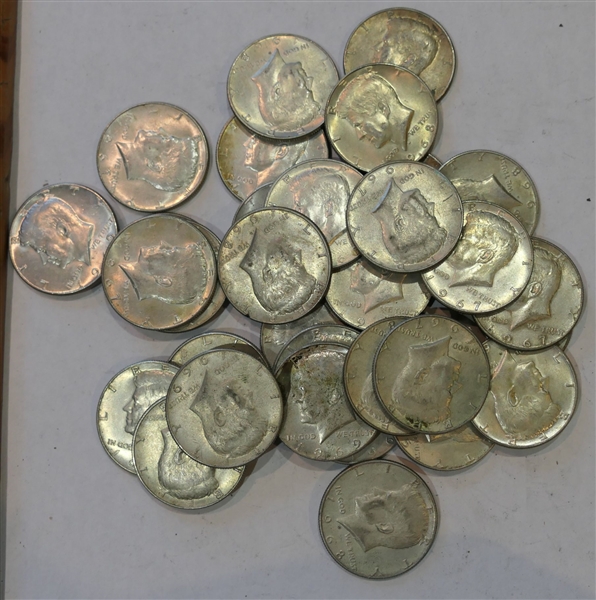 Lot of 32 Silver Clad Kennedy Half Dollars 