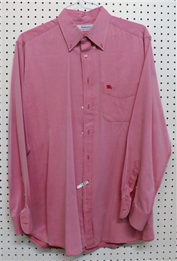 Burberrys of London "The Shirt Collection" Size XL Button Down - Cleaned and Starched - Red Chambray Material