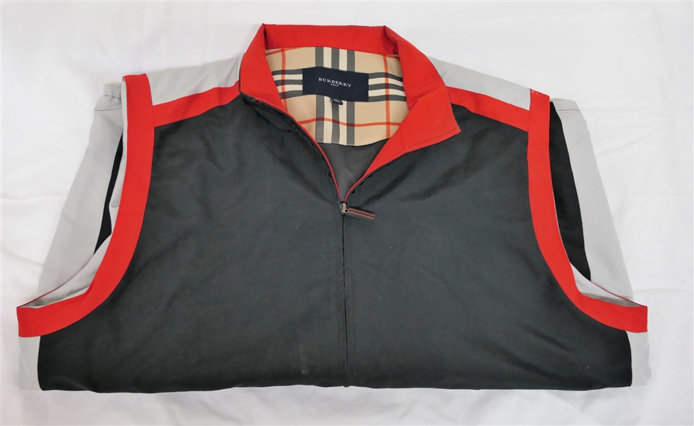 Burberry Golf Vest - Black, Red, and Tan - Size XL
