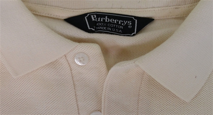 2 Burberry Short Sleeve Polo Shirts - Navy and Cream - Navy Size XL - Cream No Size Tag
