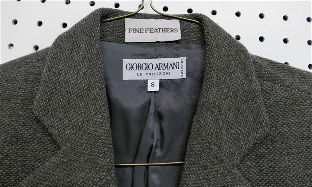 Georgio Armani - Gray Wool Blazer - Size 8 - From Fine Feathers