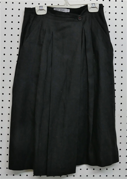 Georgio Armani Black Linen Skirt - Size 42 -8