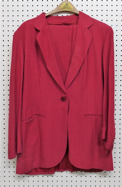 Vintage Georgio Armani Red Pant Suit - Size 10 - Jacket and Pants
