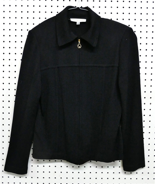 St. John Basics - Black Zip Up Sweater Jacket - Size 6
