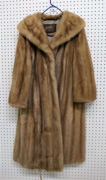 Nice Vintage "Autumn Haze" Emba - Natural Brown Mink Coat -From JP Allen Atlanta -3/4 Length -  Monogrammed  Lining - Some Tearing Inside - Size Small - Approximate