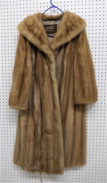 Nice Vintage Autumn Haze Emba - Natural Brown Mink Coat -From JP Allen Atlanta -3/4 Length -  Monogrammed  Lining - Some Tearing Inside - Size Small - Approximate