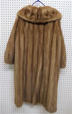 Nice Vintage Autumn Haze Emba - Natural Brown Mink Coat -From JP Allen Atlanta -3/4 Length -  Monogrammed  Lining - Some Tearing Inside - Size Small - Approximate
