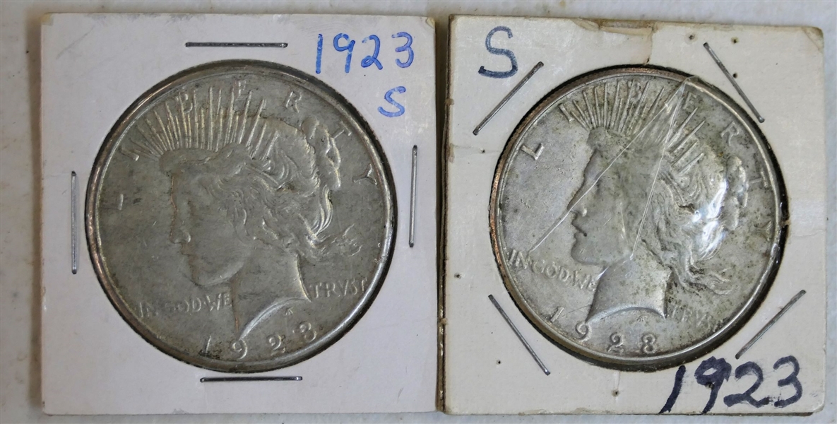 1923 S Peace Silver Dollar and 1923 S Peace Silver Dollar