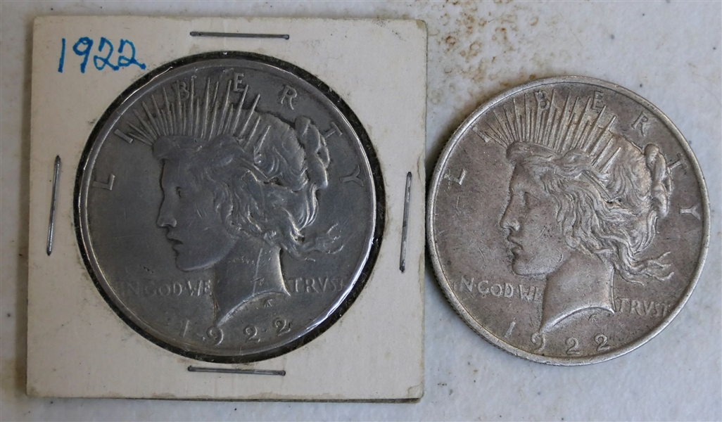 2 - 1922 Peace Silver Dollars 