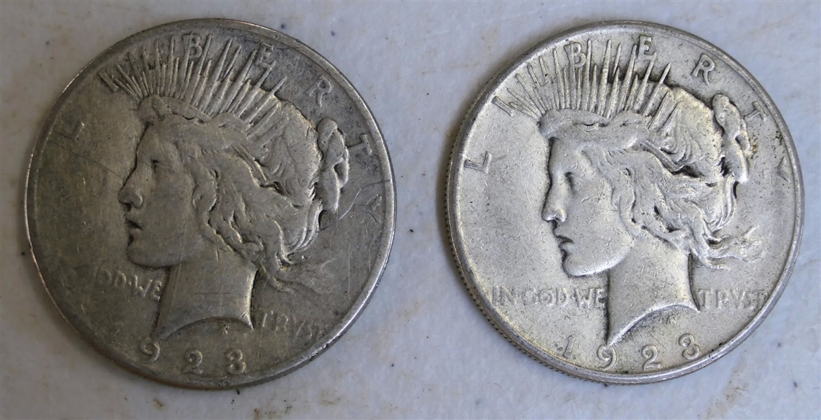 1923 S Peace Silver Dollar and 1923 S Peace Silver Dollar