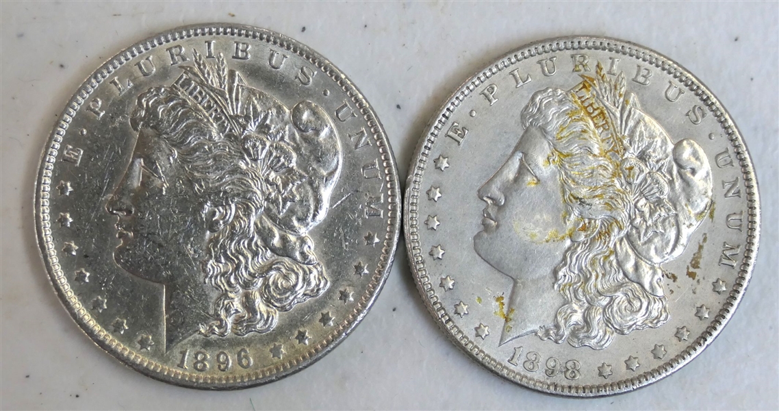 1896 and 1898 Morgan Silver Dollars 