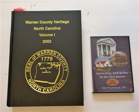 Warren County Heritage - North Carolina Volume I - 2002 Hard Cover Book with Gold Lettering - and Warren County, North Carolina The First Three Centuries DVD 