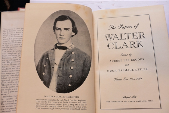 The Papers of Walter Clark 1857-1901 and 1902-1924 - Edited by Aubrey Lee Brooks and Hugh Talmage Lefler - Hardcover Books with Dust Jackets Published in 1948 & 1950 by the Chapel Hill Press