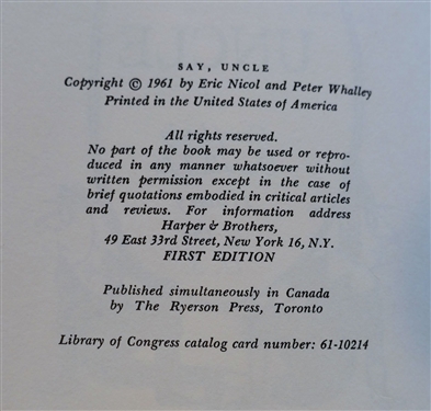 3 Books - Don't Sit Under The Grits Tree with Anyone Else But Me by Lewis Grizzard, Say, Uncle A Completely Uncalled For History of The U.S by Eric Nicol & Peter Whalley - Hardcover First...