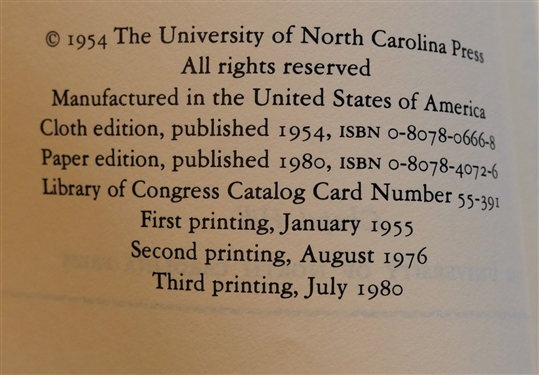 5 Books - These Old Stone Walls by Phillips Russell, Carolina Country Reader by James A. Chaney, Editor, The North Carolina Miscellany Edited by Richard Walser - University Of North Carolina...