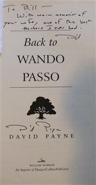 5 Hardcover Books by Henderson NC Author David Payne - Confession of a Taoist on Wall Street, Back to Wando Passo Author Signed and Inscribed, Early From The Dance First Edition, Ruin Creek...