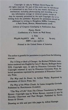5 Hardcover Books by Henderson NC Author David Payne - Confession of a Taoist on Wall Street, Back to Wando Passo Author Signed and Inscribed, Early From The Dance First Edition, Ruin Creek...