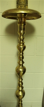Hand Engraved Brass Candle Pedestal / Stand - Measures 48 tall 11 Across