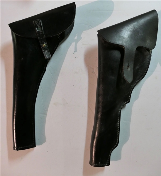 2 - Black Leather Reenactment Holsters 