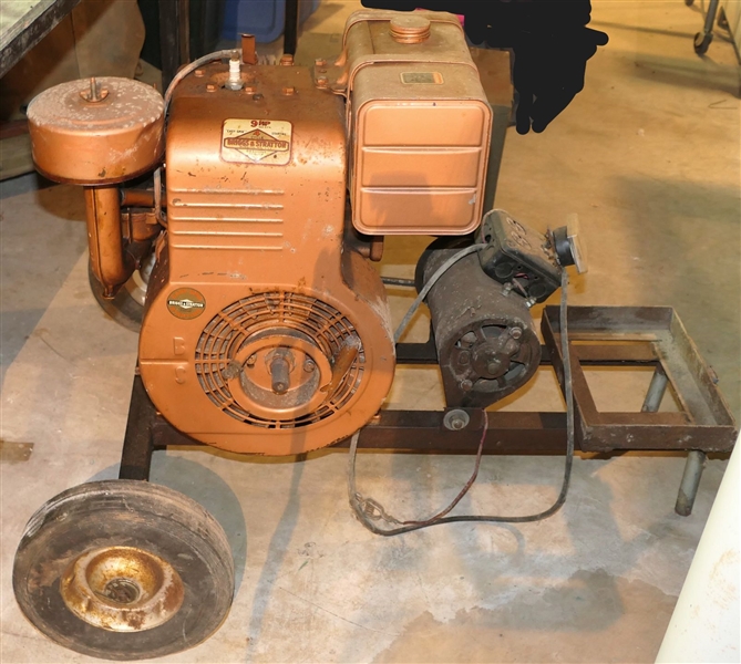 Homemade Generator on Rolling Cart with 9hp EZ Spin 4 Cycle Briggs and Stratton Engine 