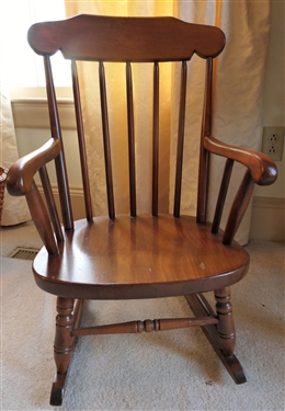 Nice Childs Maple Rocker - Measures 27" tall 16" by 13" 