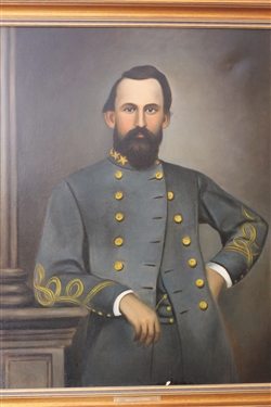 Col. Charles C. Blacknall (1830 - 1864)  - Civil War Soldier Oil on Canvas Portrait by M.L.H. Williams - 1916 - Painting Was Removed From The Home When It Was Burning  and Gifted to Alston -...