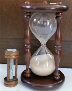 2 Sand Hourglasses - Larger Measures 9 Tall Smaller 4