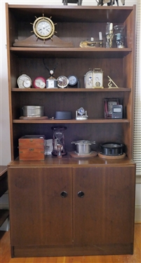 Modern 3 Shelf Book Case Cabinet by Van Pelt - Original Sticker inside Door - Measures 72 1/2 tall 36 by 16 - NO CONTENTS
