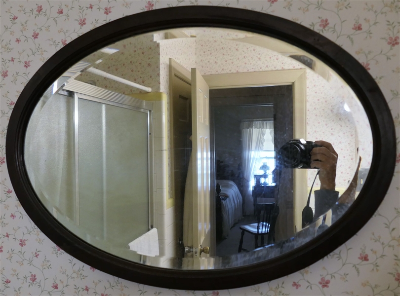 Oval Framed Beveled Mirror 25 1/2" by 18"