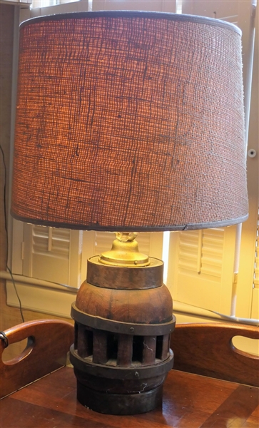Wagon Wheel Hub Lamp - Measures 14" to Bulb