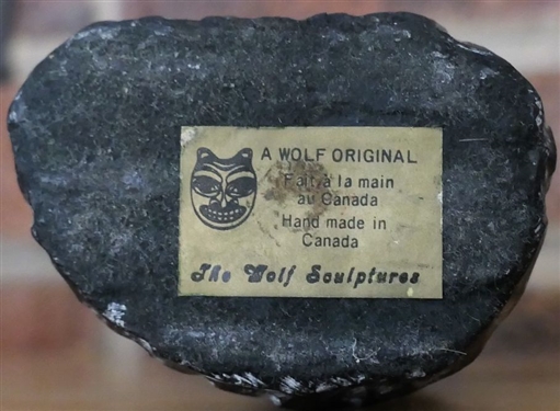  A Wolf Original Hand Made in Canada - Musher Statuette and Other Figure - Musher Measures 4 1/2 tall 14 by 3 1/2 