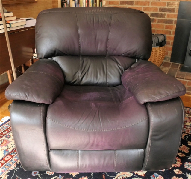 Haining Happy Leather Co. Comfy Oversized Leather Swivel Recliner - Measures 38" tall 40" by 34" 