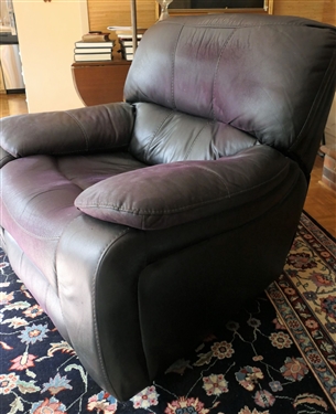 Haining Happy Leather Co. Comfy Oversized Leather Swivel Recliner - Measures 38 tall 40 by 34 
