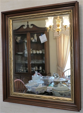 Walnut Shadowbox Mirror - Frame Measures 24 by 20 Interior 19 1/2 by 15 1/2 