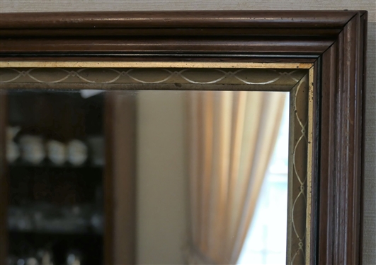 Walnut Shadowbox Mirror - Frame Measures 24 by 20 Interior 19 1/2 by 15 1/2 