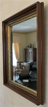 Walnut Shadowbox Mirror - Frame Measures 24 by 20 Interior 19 1/2 by 15 1/2 
