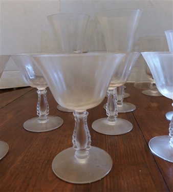 18 Pieces of Fostoria Crystal with Ribbed Bowls - Wines Measure 7 3/4 tall, Iced Tea 6 3/4 Tall 