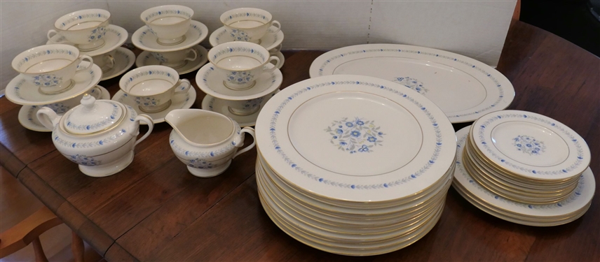 47 Piece Set of Castleton Devon China -  Platter Measures 15 1/4 Across, Dinner Plates 10 3/4