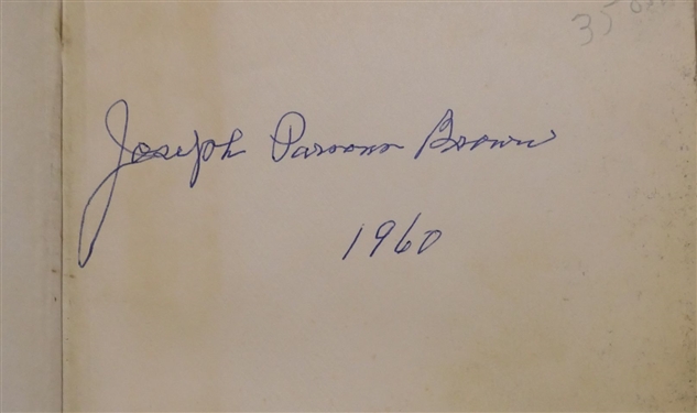 The Commonwealth of Onslow  - A History by Joseph Parsons Brown - Author Signed 1960 - First Edition - Hardcover Book - Some Damage to First Several Pages - See Photo 