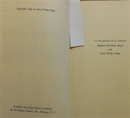 Three Hundred Years Along The Pasquotank by Jesse F. Pugh - 1957 Hardcover Book First Edition 