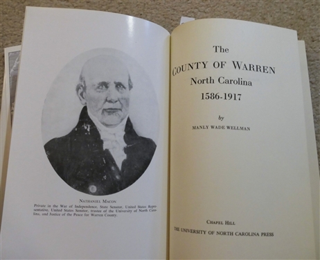 The County of Warren North Carolina 1586 - 1917 by Manly Wade Wellman - 1959 Hardcover Book with Dust Jacket 