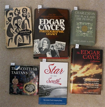 6 Books including The Edgar Cayce Collection Charleston The Place and The People Edgar Cayce's Photographic Legacy Catalyst The Scottish Tartans and Star of The South 