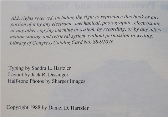 Confederate Presentation & Inscribed Swords & Revolvers by Daniel D. Hartzler -1988 Hardcover Book with Dust Jacket
