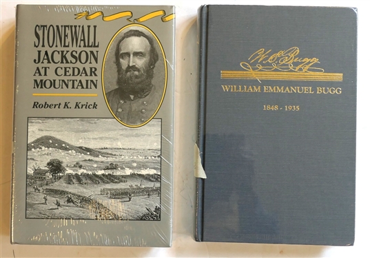 Stonewall Jackson at Cedar Mountain by Robert K. Krick and The Journals of William Emmanuel Bugg 1848-1935 - Both Hardcover Books Sealed in Original Plastic Wrap 